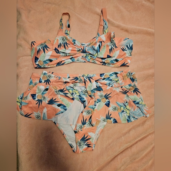 🩷5/$25🩷 Tropical Bow Bikini, Plus Size 3X - Picture 11 of 15